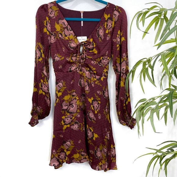 NEW Free People Morning Light Mini Dress Sz 0 - Picture 5 of 8